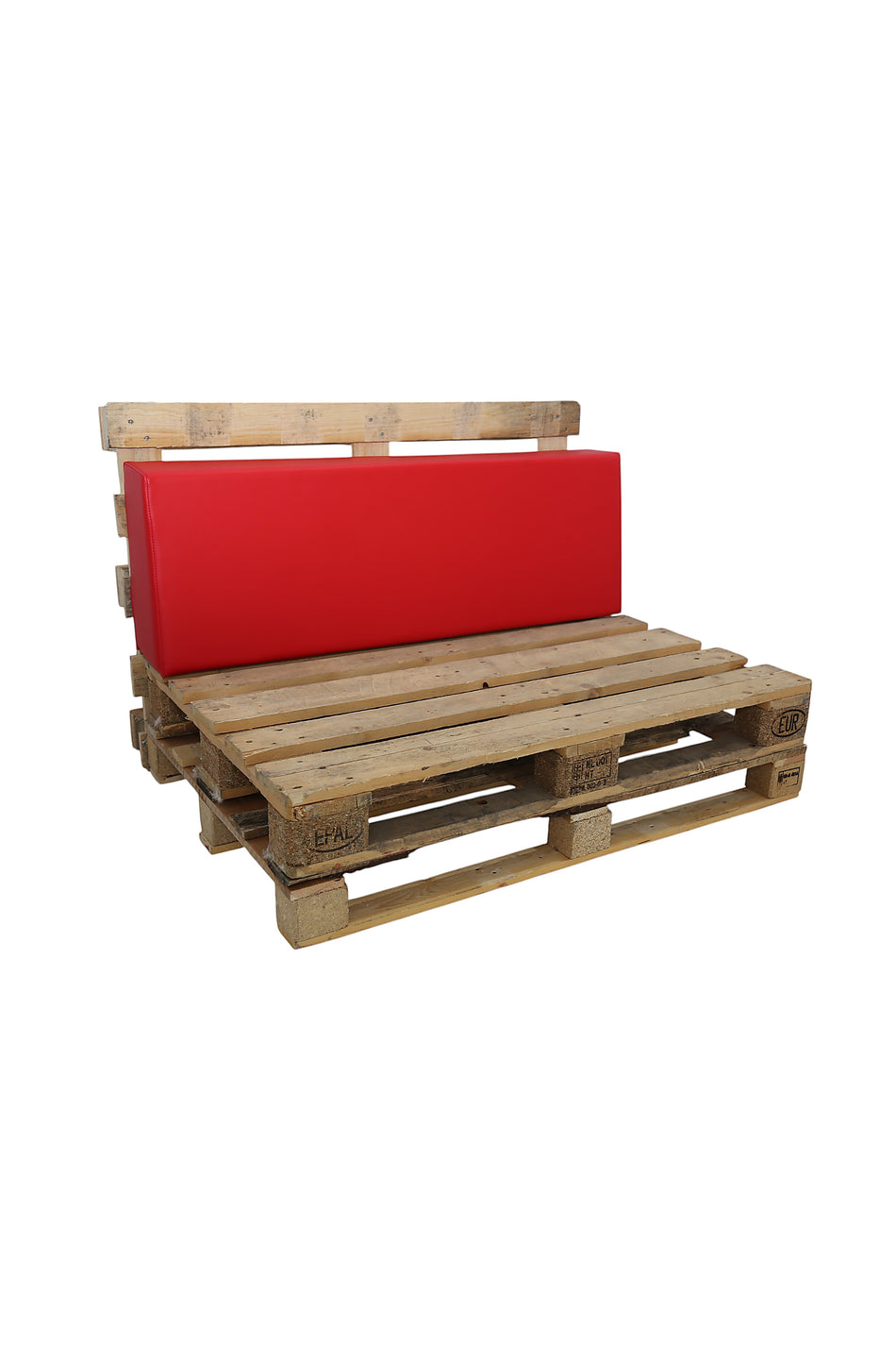 Encosto para sofá de palete revestido em microfibra